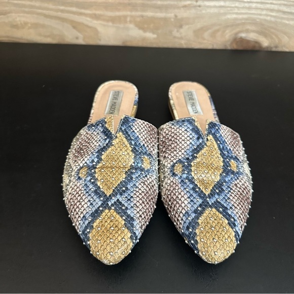 Steve Madden Size 8.5 Trace -B Leather Pointed Toe Mules Snake Animal Print - Picture 5 of 10